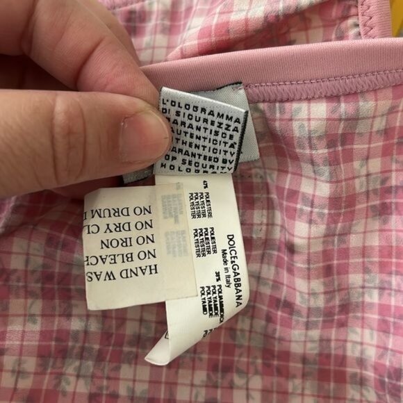 Dolce & Gabbana Beachwear Pink Floral Triangle Bow Bikini - Picture 10 of 12